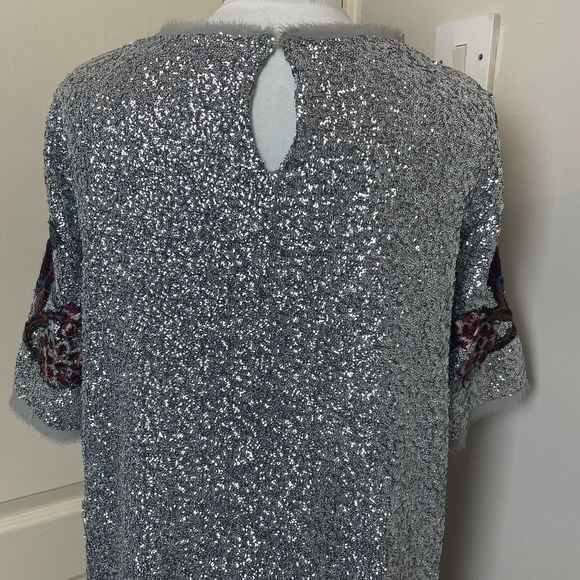 RARE ASO Alexis in Schitt’s Creek Zara Sequin Size Medium Embroidered Dress TV - Picture 8 of 16